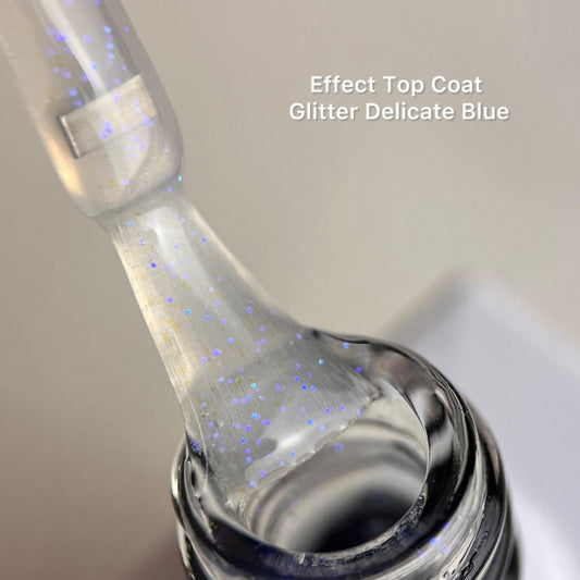 Effect Top Coat - Glitter Delacate Blue 10 ml